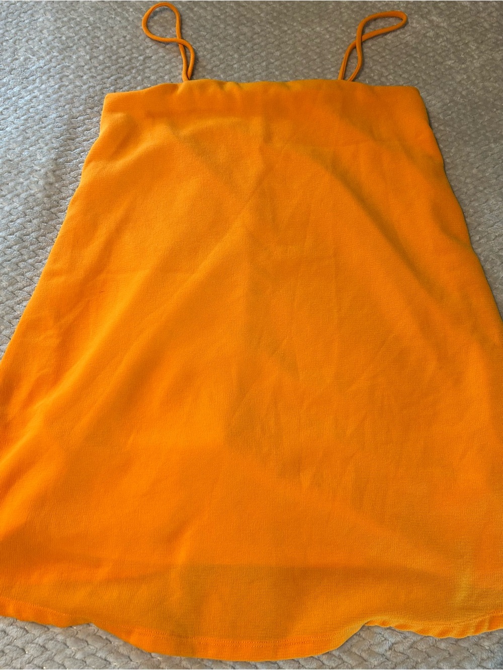 Zara Bright Orange Mini Slip Dress with Slim Straps